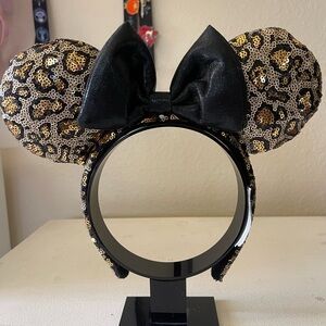 Disney Parks Leopard Sequin Ears Headband